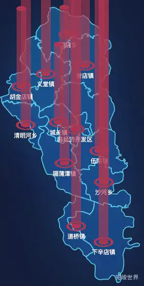 echarts孝感市云梦县geoJson地图添加柱状图